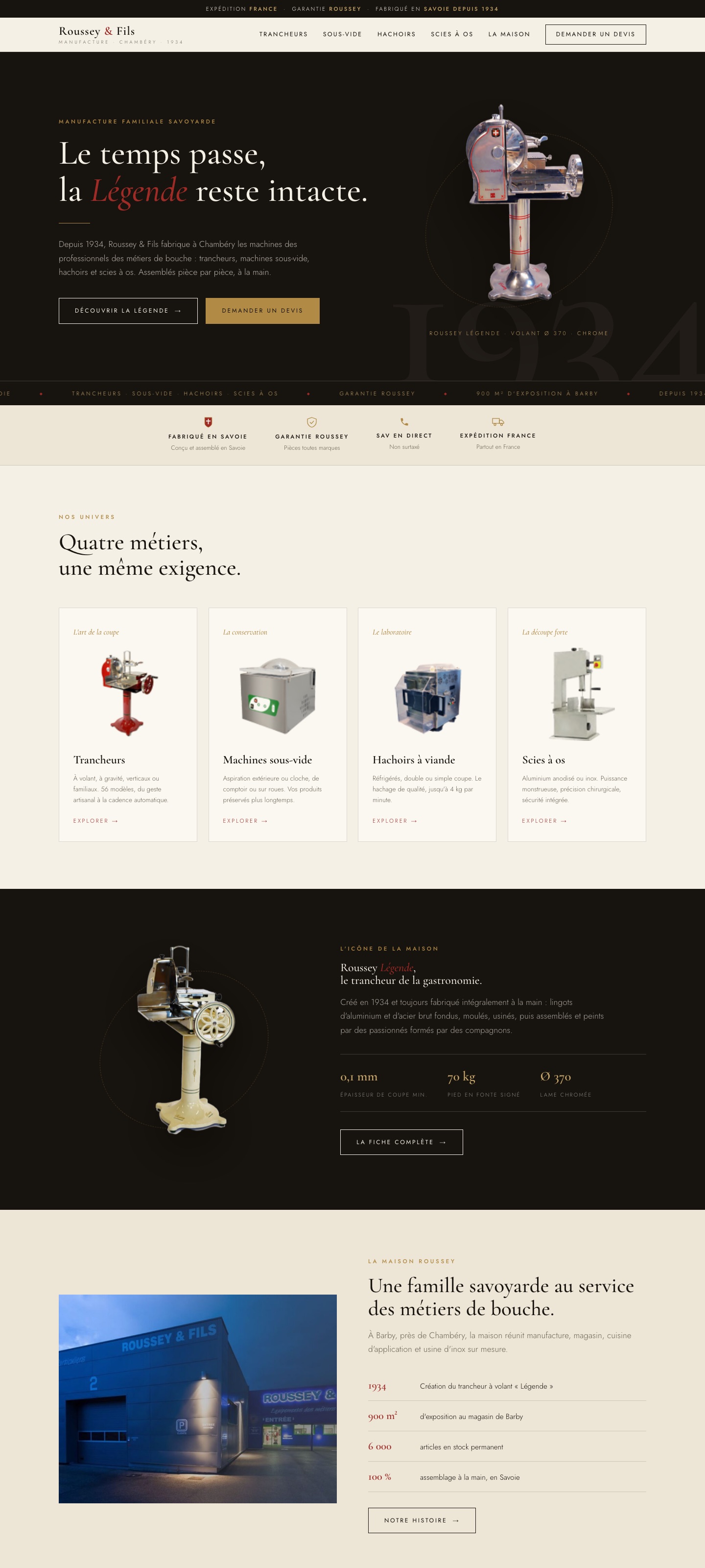 Capture longue du site Roussey & Fils